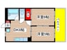 ハイム欠下 2DKの間取り