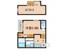 グルージャ黒門 1Kの間取り
