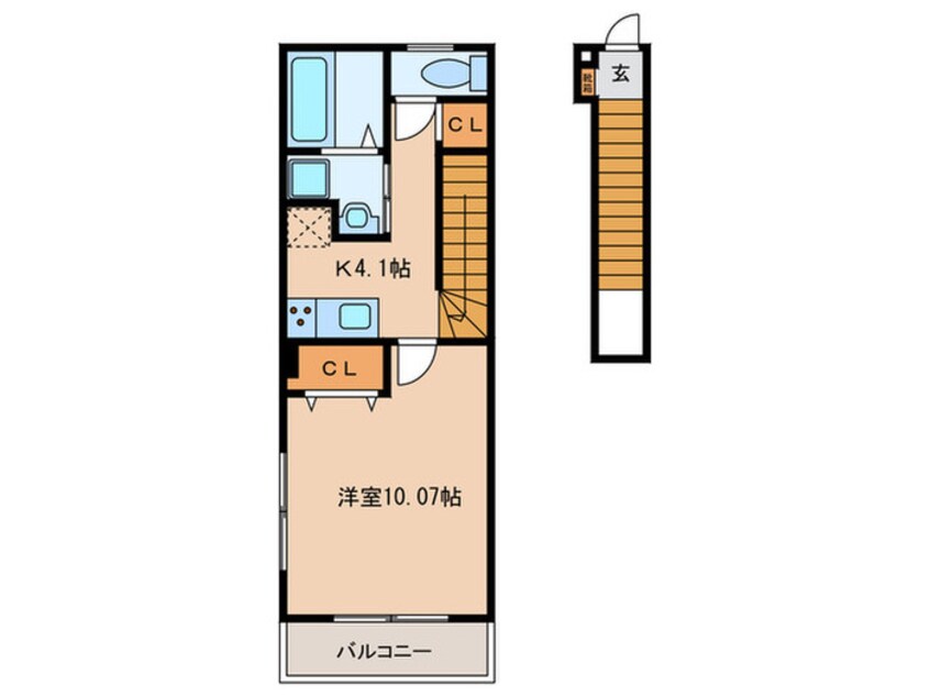 間取図 アンプルール　リーブル　緑陽