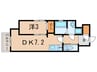 Blue Ocean Sako 1DKの間取り