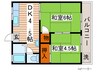 サニーハイツⅠ 2DKの間取り