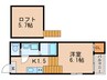 サニーベール志賀町 1Kの間取り
