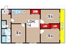 カームそうえん 3LDKの間取り