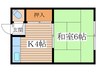 第三千鶴荘 1Kの間取り