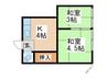 第三千鶴荘 2Kの間取り