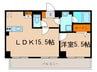 ロイヤルアベニュ－ 1LDKの間取り