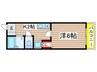 ル・ポミエV 1Kの間取り