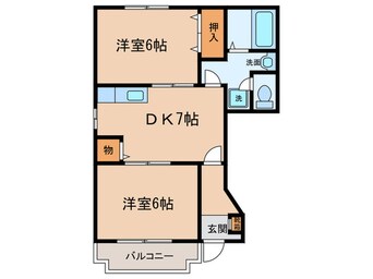 間取図 ｶﾙﾃｯﾄ中島新町