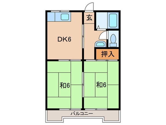 間取り図 コーポカワチB