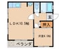 コーポ石田 1LDKの間取り
