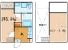 スターライト緑星 1Kの間取り
