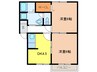 ハイホ－ムサンタム－ル 2DKの間取り