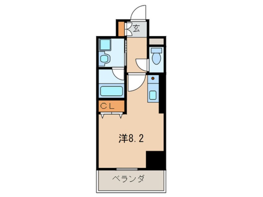 間取図 ﾍﾞﾚ-ｻ築地口ｽﾃ-ｼｮﾝﾀﾜ-