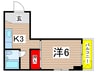 ヤマダビル 1Kの間取り