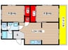 八城マンション 2LDKの間取り