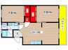 八城マンション 2LDKの間取り