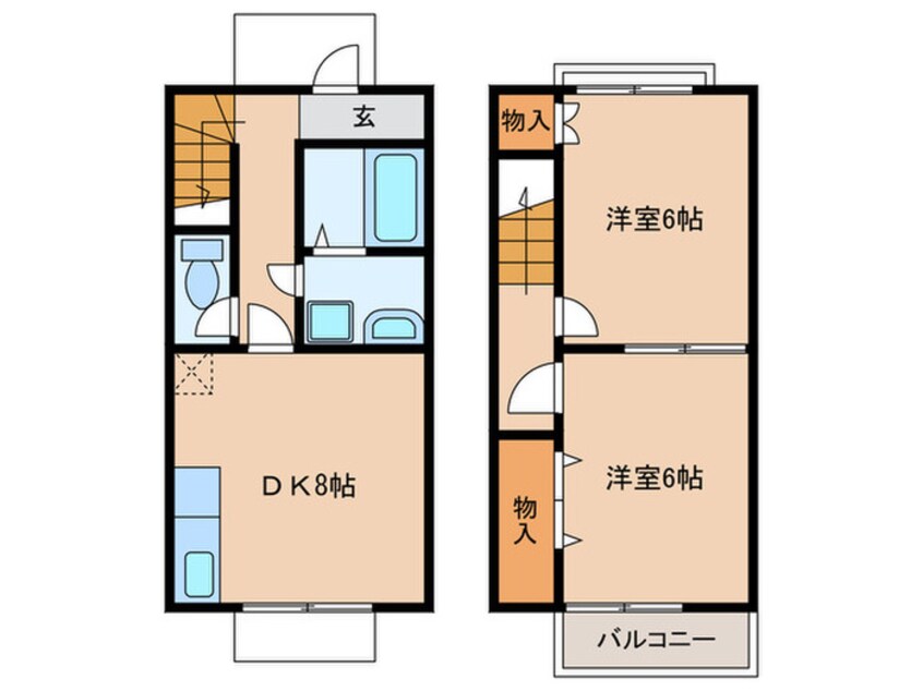 間取図 ＤＵＰＬＥＸ　ＹＡＭＡＤＡⅢＡ