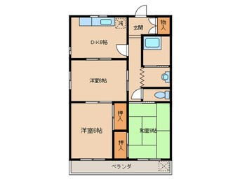 間取図 コ－プ宮後マンションＢ棟(1707)