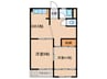 マンション賛栄 2DKの間取り