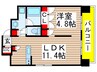 パークサイド金山 1LDKの間取り