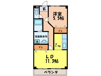 間取図 ラ・メゾンタナカＢ