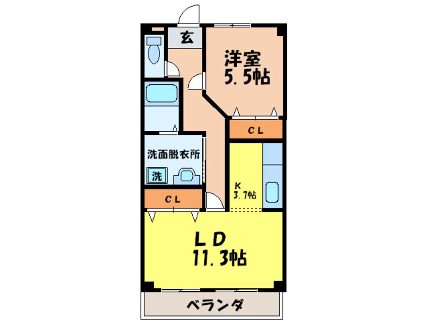 間取図 ラ・メゾンタナカＢ