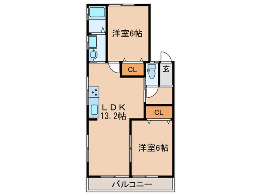 間取図 リバ－サイド庄内Ⅰ