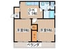 山田ビル 2DKの間取り
