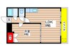 エスタ植田 1LDKの間取り