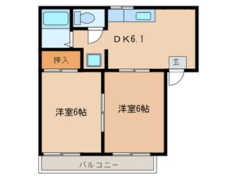 間取図 コスモハイツ畔柳Ｂ棟