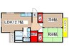 ル－スト植田山 2LDKの間取り