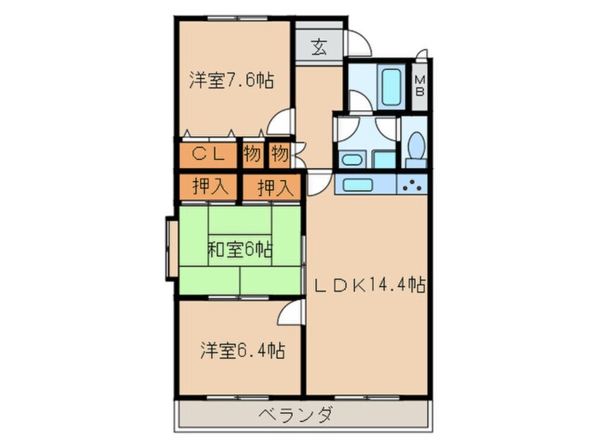 間取図 カトルセゾン相生　Ｂ棟