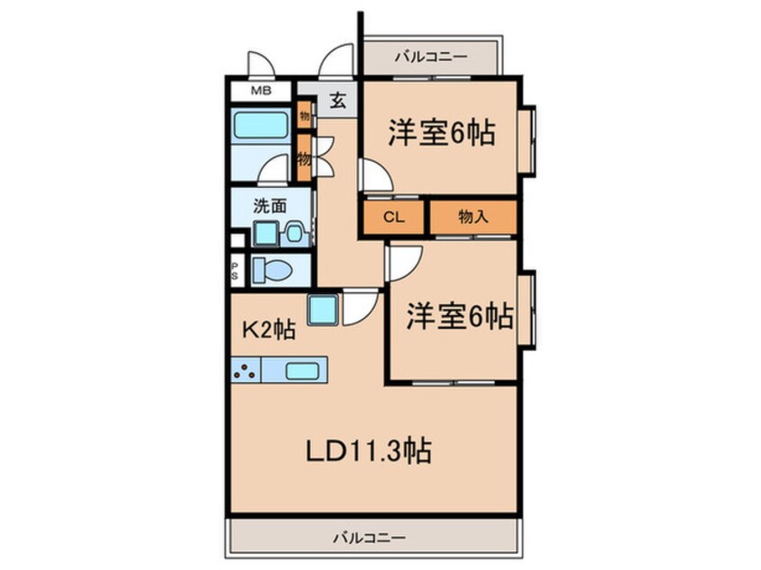 間取図 ベルステージ竹の山２