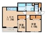 サニーコート平和 2LDKの間取り