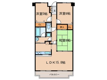 間取図 ダイアパレス平安通(402)