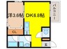 CASA NANA oE 1DKの間取り