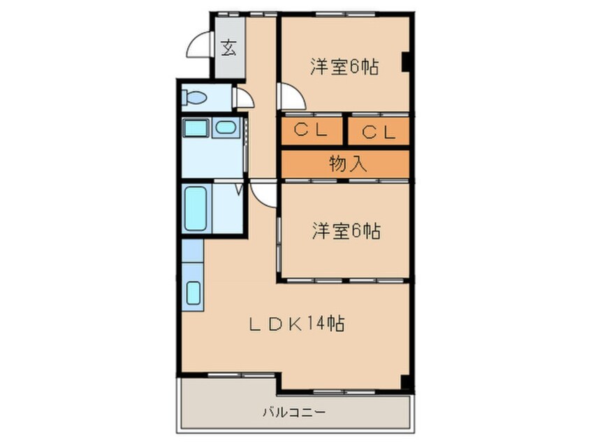 間取図 第５ヒルハイツ桃山