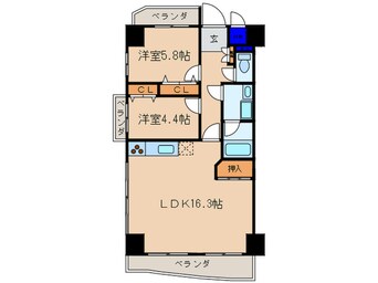 間取図 グリ－ンハイツ庄内通(401)