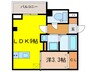 N－STAGE東別院 1LDKの間取り