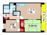 コスモⅡ 2LDKの間取り