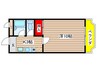 シャトール菅田 1Kの間取り
