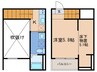 clarte　内田橋　Ⅱ 1Kの間取り