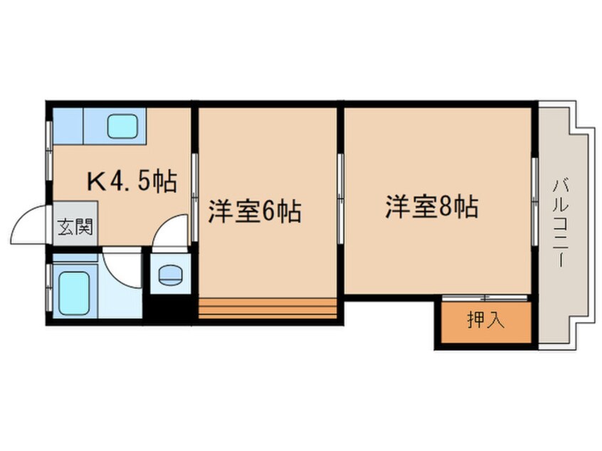 間取図 服部コ－ポ花塚町