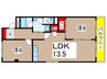 マンション杉 2LDKの間取り