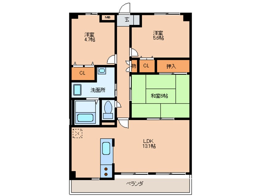 間取図 フィオーレ観月