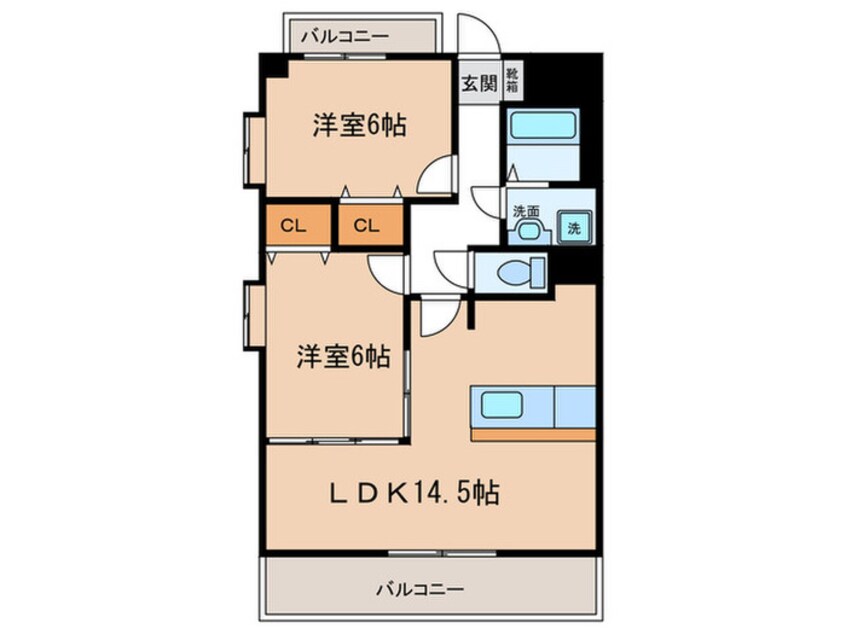 間取図 コンフォ－ト東中島