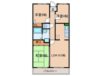 間取図 コ－トアルカディア(5－7号室)