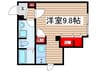 quador桜山 1Rの間取り