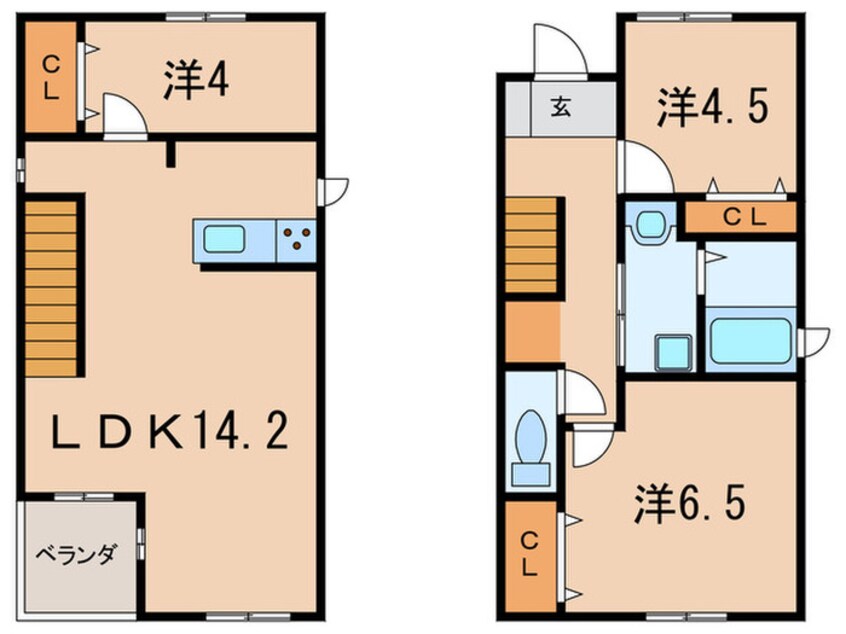 間取図 花咲22ＫＯＤＡＴＥＸＩ　B棟