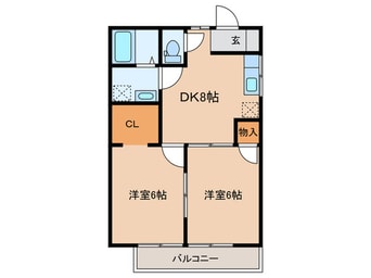 間取図 リバーサイド今枝　Ａ